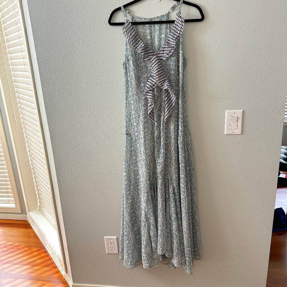 Cabi 5104 Garden Party Floral Maxi Dress Women's size 4 Ruffle Small